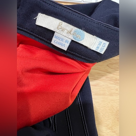 Boden Gisele Navy Blue Ponte Velvet Embellished Sheath Dress Red Classic Capsule - Picture 7 of 8